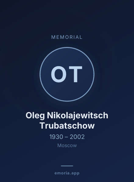 Memorial portrait of Oleg Nikolajewitsch Trubatschow