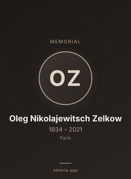 Memorial portrait of Oleg Nikolajewitsch Zelkow