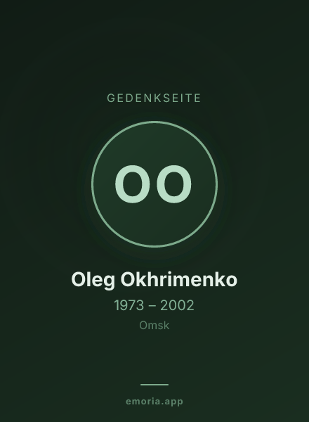 Gedenkportrait von Oleg Okhrimenko