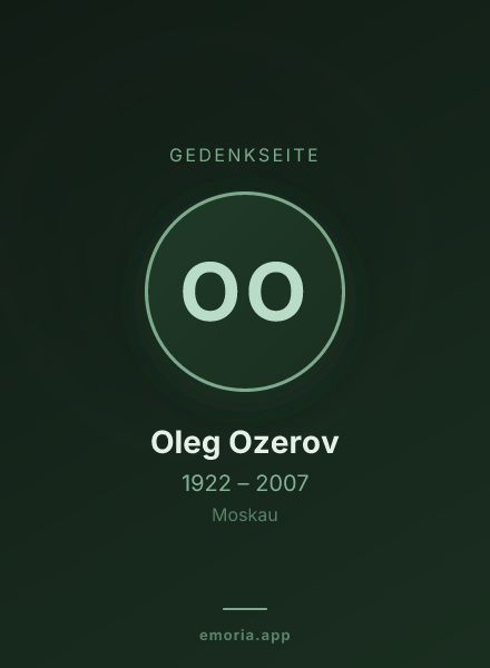 Gedenkportrait von Oleg Ozerov