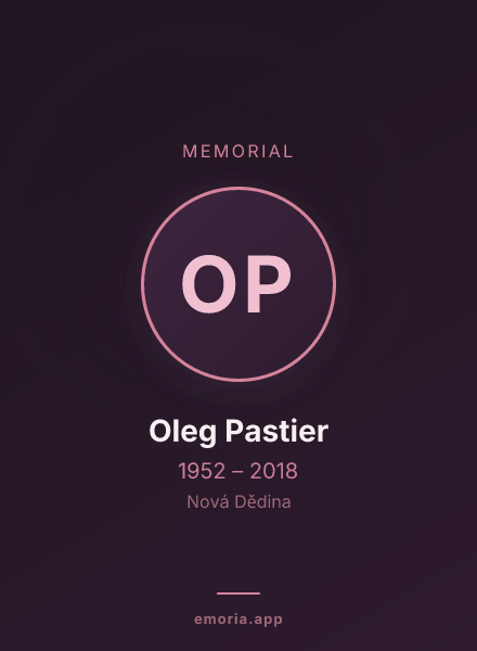 Memorial portrait of Oleg Pastier