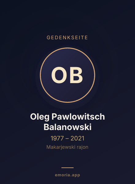Gedenkportrait von Oleg Pawlowitsch Balanowski