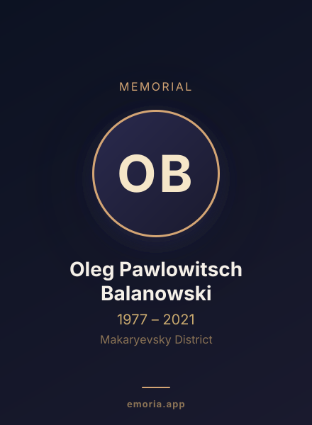 Memorial portrait of Oleg Pawlowitsch Balanowski