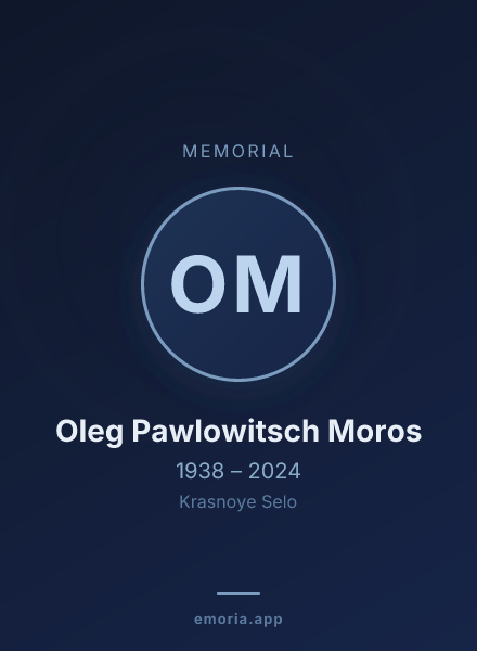 Memorial portrait of Oleg Pawlowitsch Moros