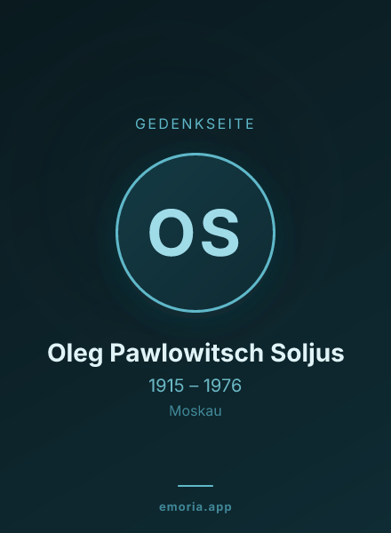Gedenkportrait von Oleg Pawlowitsch Soljus