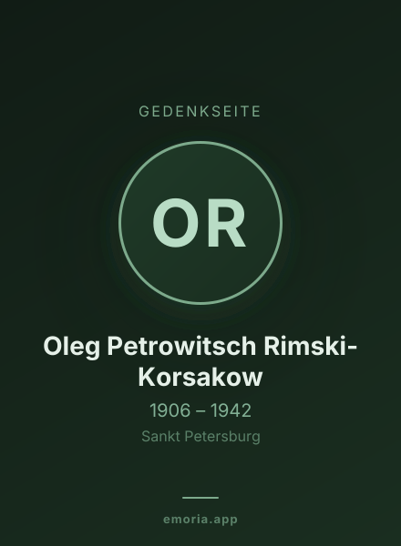 Gedenkportrait von Oleg Petrowitsch Rimski-Korsakow
