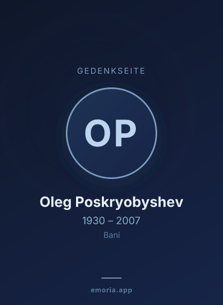Gedenkportrait von Oleg Poskryobyshev