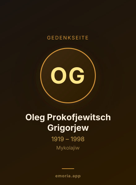 Gedenkportrait von Oleg Prokofjewitsch Grigorjew