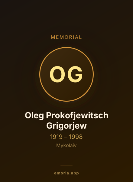Memorial portrait of Oleg Prokofjewitsch Grigorjew