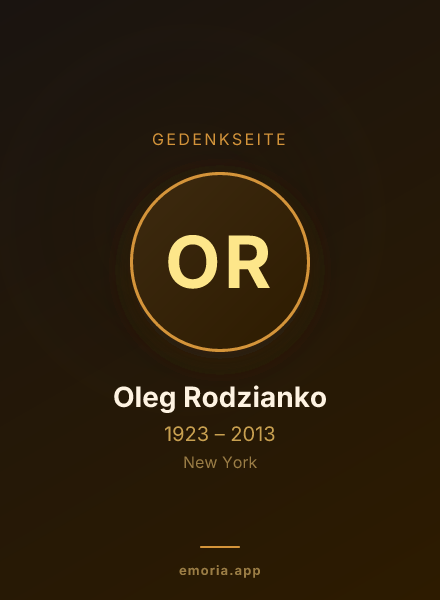 Gedenkportrait von Oleg Rodzianko