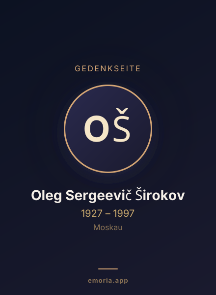 Gedenkportrait von Oleg Sergeevič Širokov