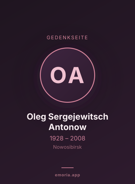 Gedenkportrait von Oleg Sergejewitsch Antonow