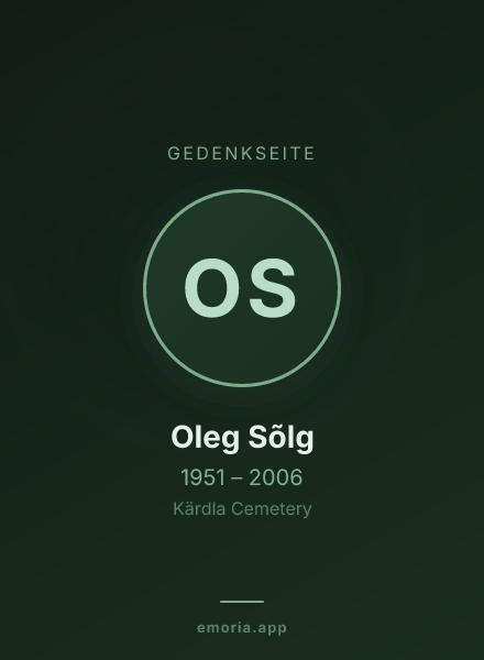 Gedenkportrait von Oleg Sõlg