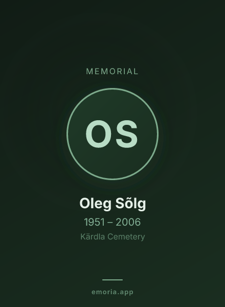 Memorial portrait of Oleg Sõlg