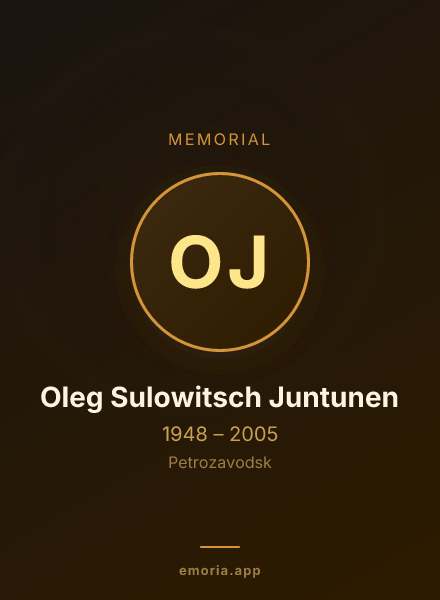 Memorial portrait of Oleg Sulowitsch Juntunen