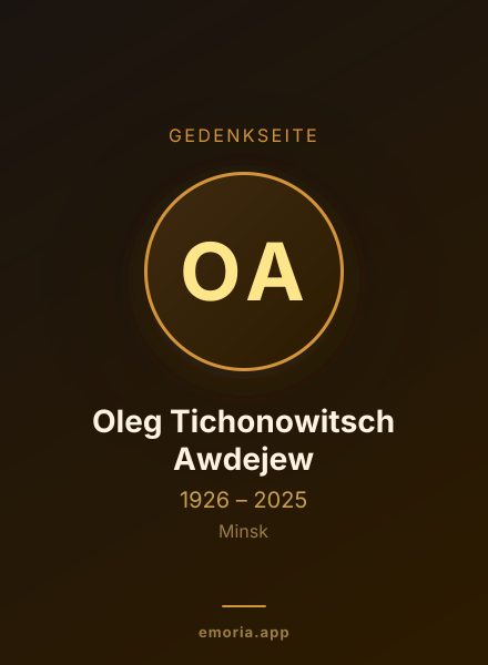 Gedenkportrait von Oleg Tichonowitsch Awdejew