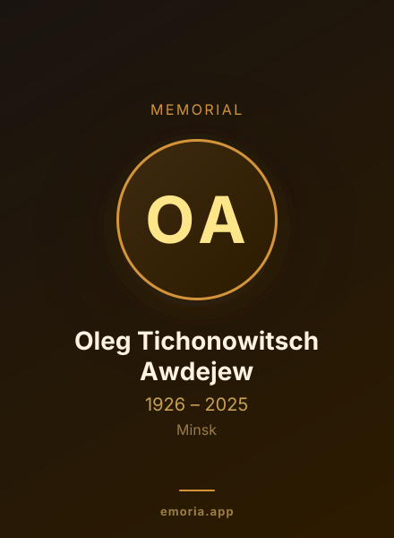 Memorial portrait of Oleg Tichonowitsch Awdejew