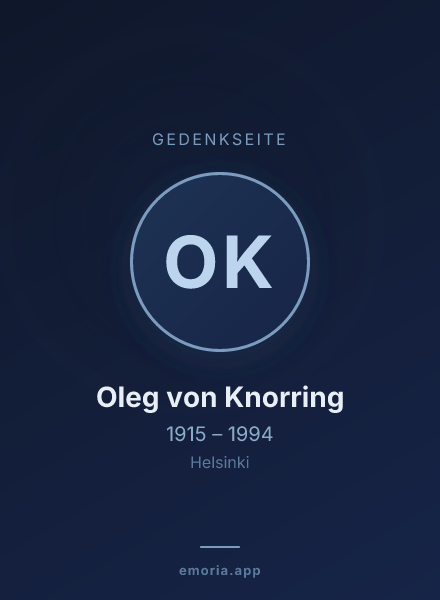 Gedenkportrait von Oleg von Knorring