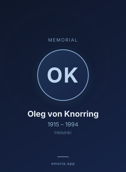 Memorial portrait of Oleg von Knorring