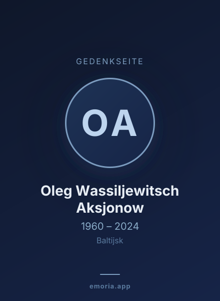 Gedenkportrait von Oleg Wassiljewitsch Aksjonow