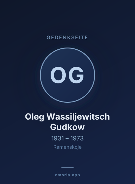 Gedenkportrait von Oleg Wassiljewitsch Gudkow