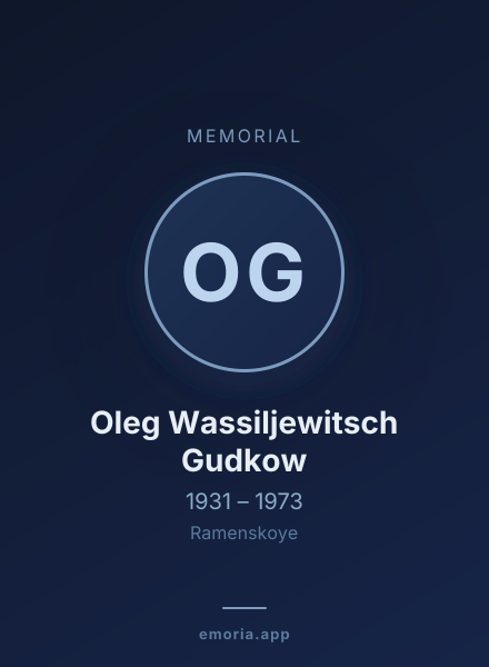 Memorial portrait of Oleg Wassiljewitsch Gudkow