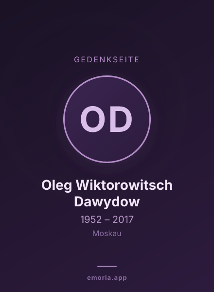 Gedenkportrait von Oleg Wiktorowitsch Dawydow