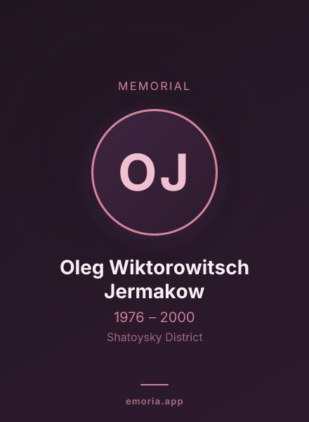 Memorial portrait of Oleg Wiktorowitsch Jermakow