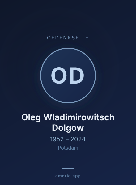Gedenkportrait von Oleg Wladimirowitsch Dolgow