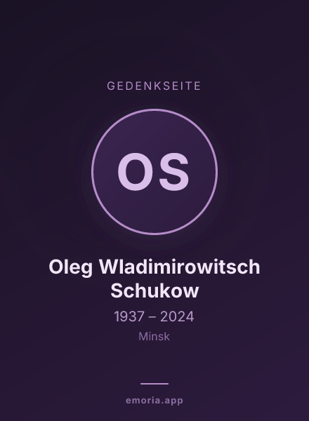 Gedenkportrait von Oleg Wladimirowitsch Schukow