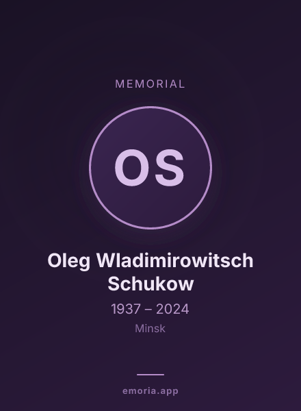 Memorial portrait of Oleg Wladimirowitsch Schukow