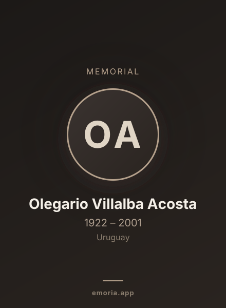 Memorial portrait of Olegario Villalba Acosta