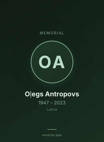 Memorial portrait of Oļegs Antropovs