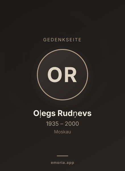 Gedenkportrait von Oļegs Rudņevs