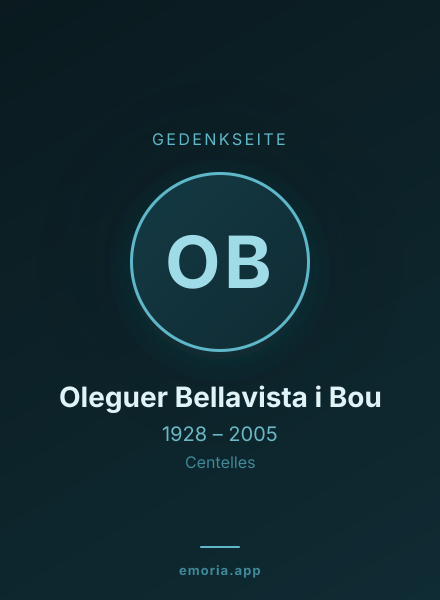 Gedenkportrait von Oleguer Bellavista i Bou