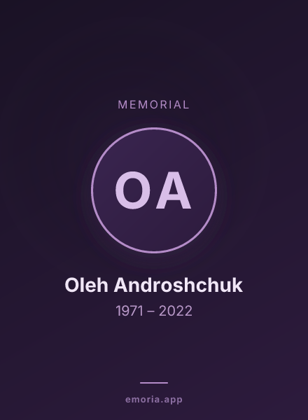 Memorial portrait of Oleh Androshchuk