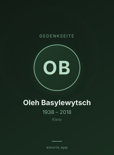 Gedenkportrait von Oleh Basylewytsch