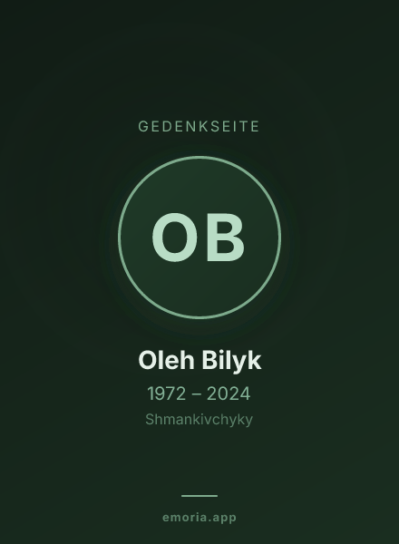 Gedenkportrait von Oleh Bilyk