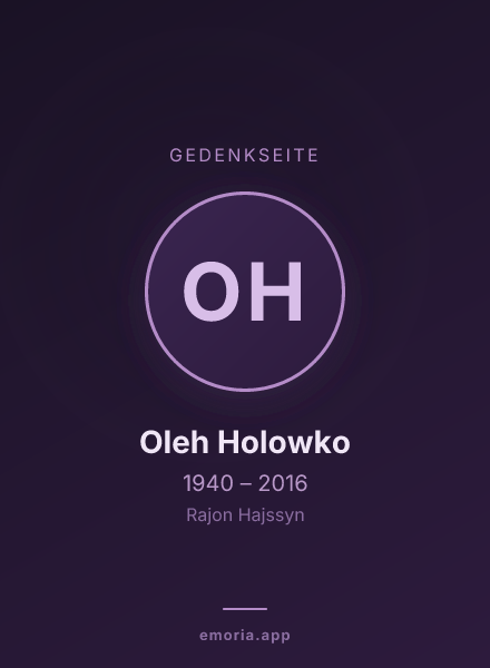 Gedenkportrait von Oleh Holowko