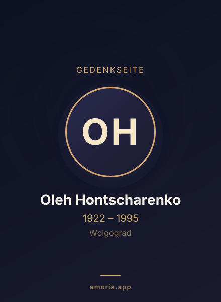 Gedenkportrait von Oleh Hontscharenko