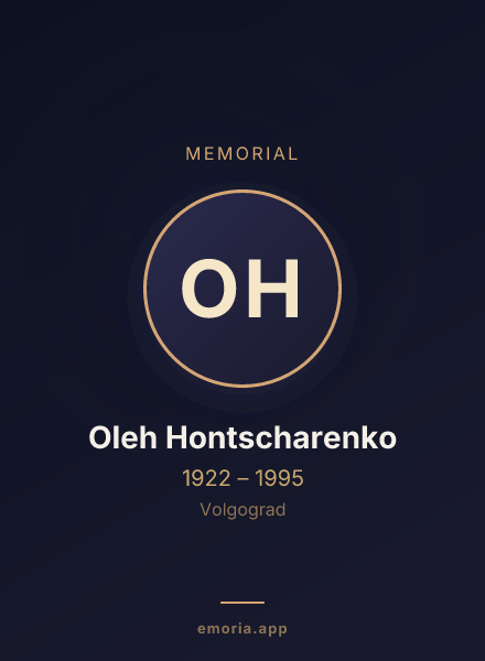 Memorial portrait of Oleh Hontscharenko