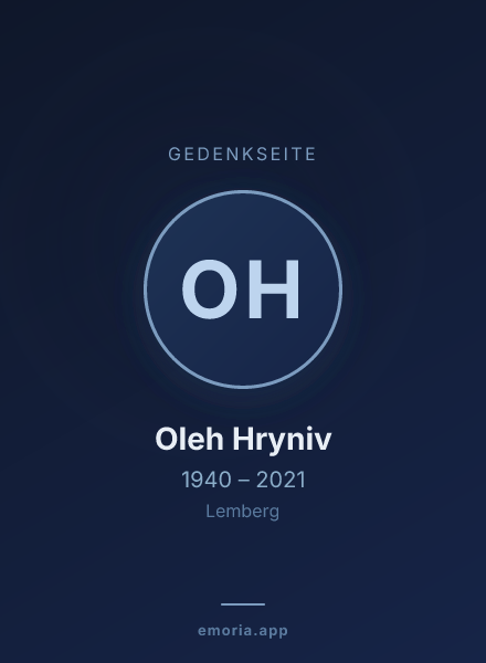 Gedenkportrait von Oleh Hryniv