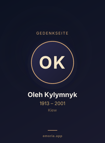 Gedenkportrait von Oleh Kylymnyk