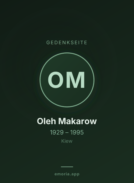 Gedenkportrait von Oleh Makarow