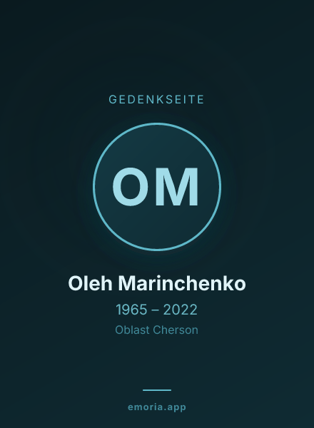 Gedenkportrait von Oleh Marinchenko