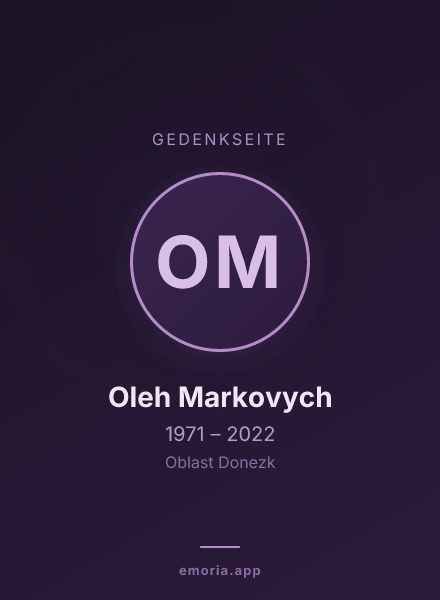 Gedenkportrait von Oleh Markovych