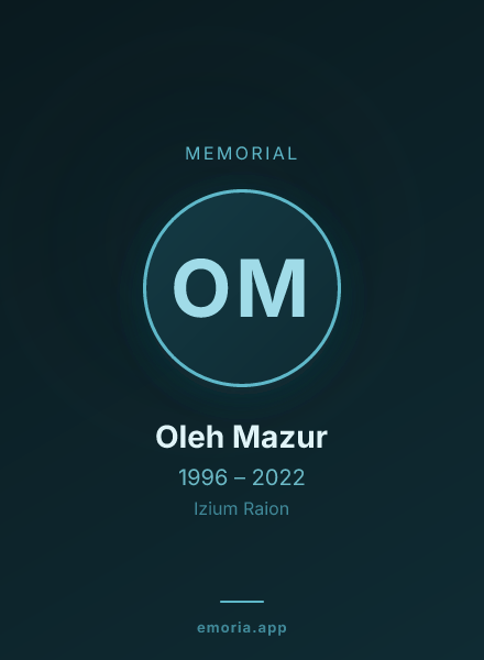 Memorial portrait of Oleh Mazur