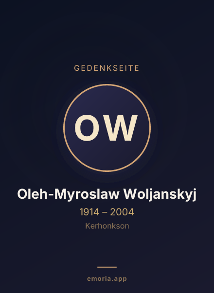 Gedenkportrait von Oleh-Myroslaw Woljanskyj