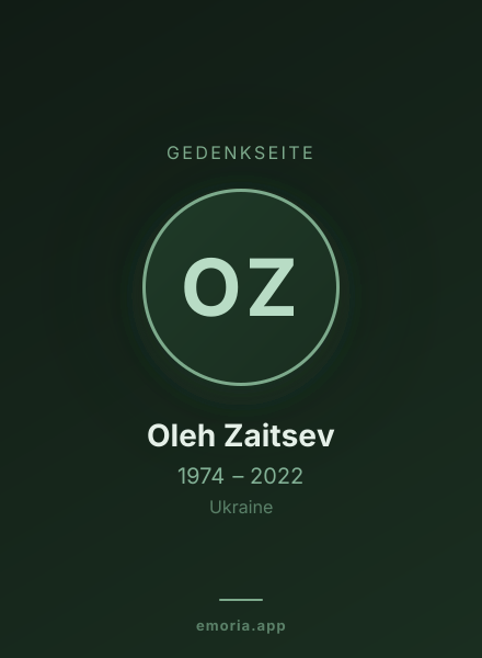 Gedenkportrait von Oleh Zaitsev