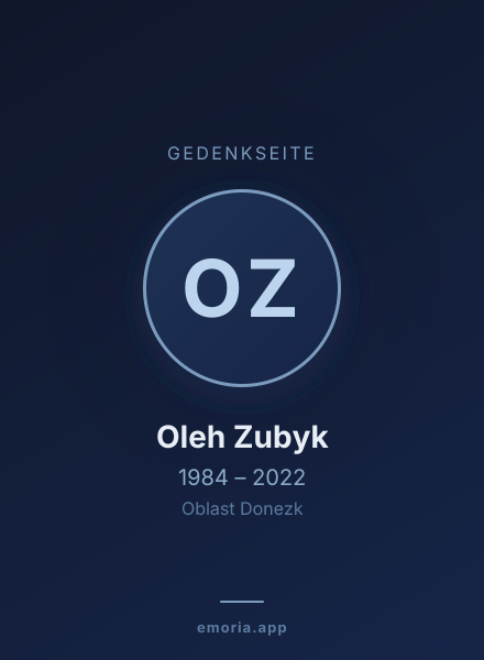 Gedenkportrait von Oleh Zubyk